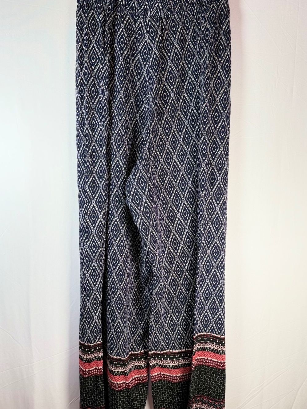 Tribal Jeans navy boho wide leg beach pants, TG/XL